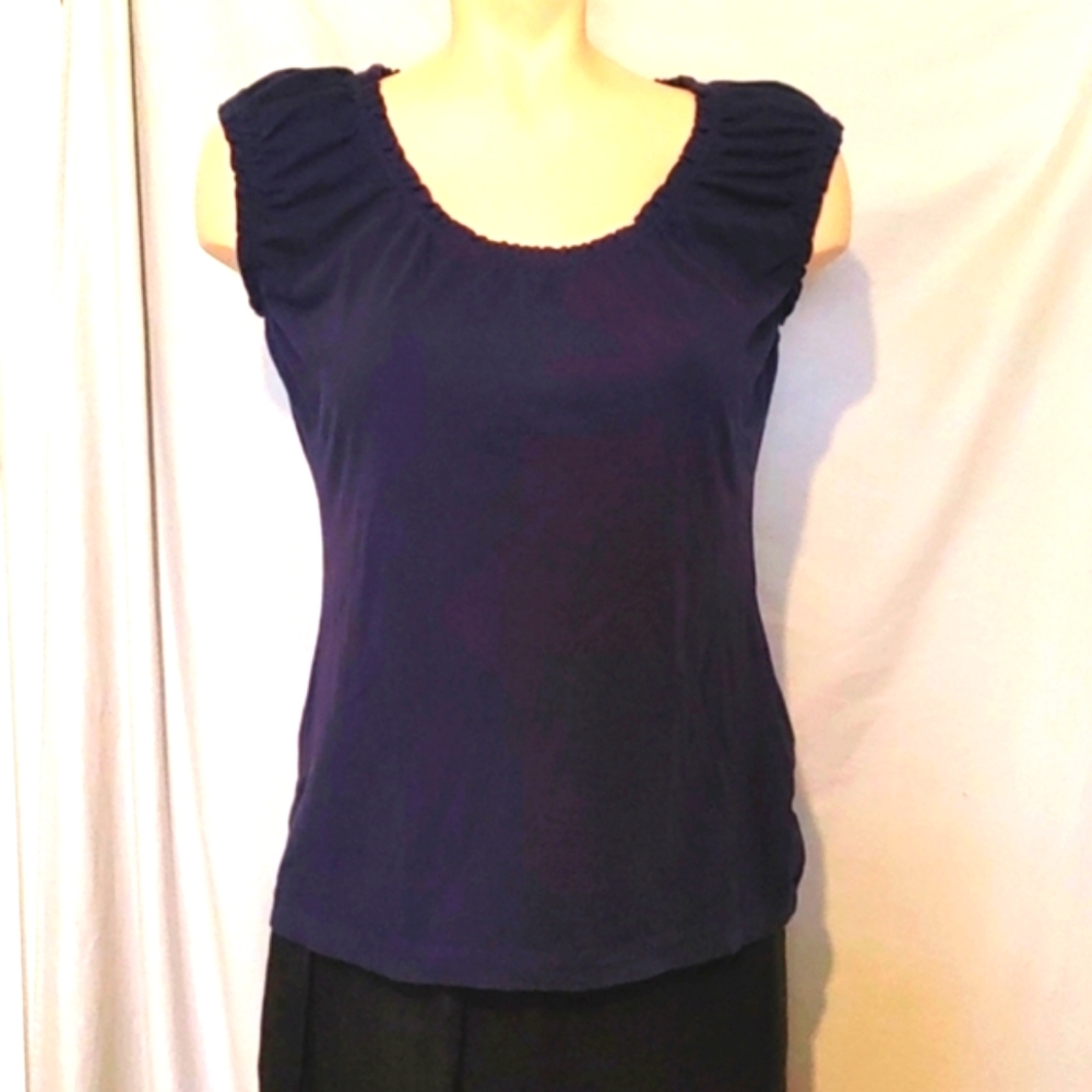 Ann Taylor loft navy blue tank top